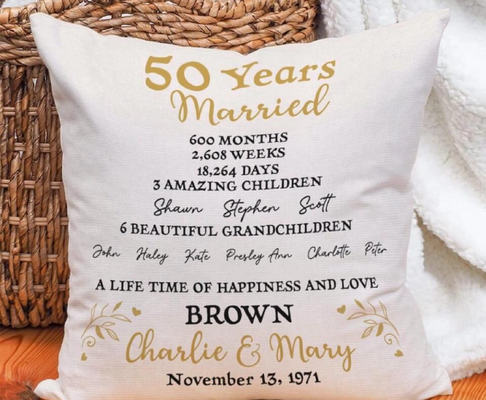 50 Year Married Pillows