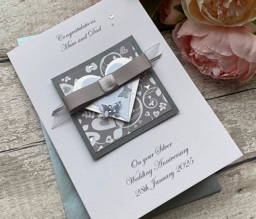 Design Ideas for Wedding Anniversary Cards 25th - Silver Theme