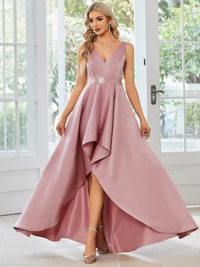 Chic High-Low Hemline Cocktail Dress