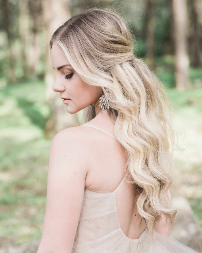 Romantic Half-Up, Half-Down with Soft Waves