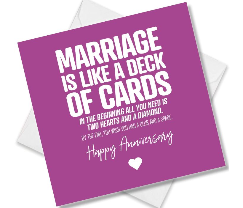 Humorous Wedding Anniversary Cards for Couple