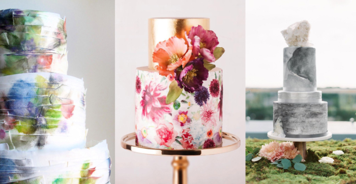 Watercolor Painting Cakes For Wedding