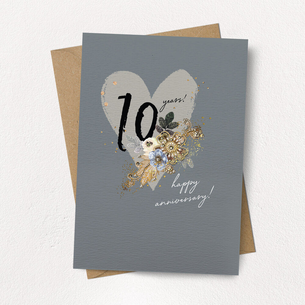 10th Wedding Anniversary Card
