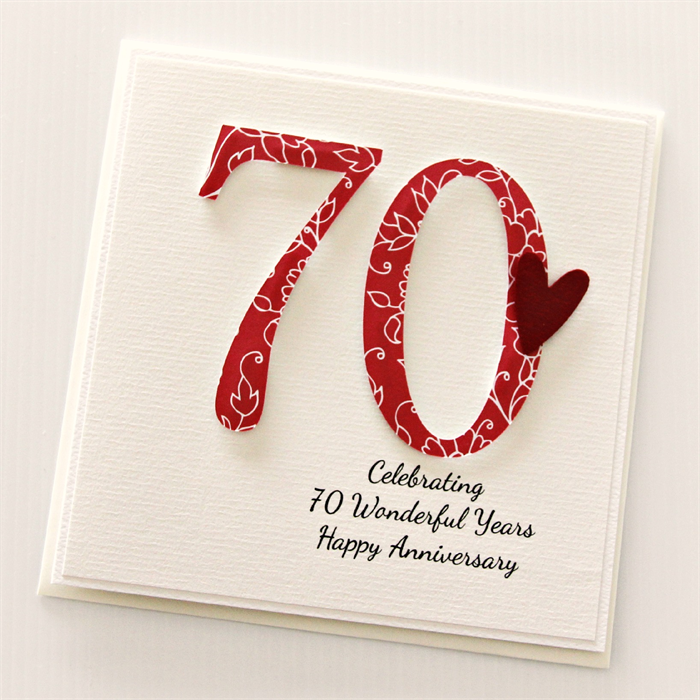 70th wedding anniversary card