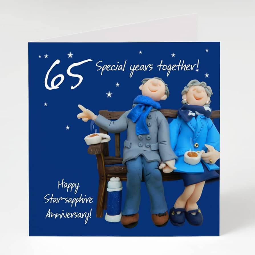 Blue Sapphire 65th Wedding Anniversary Cards