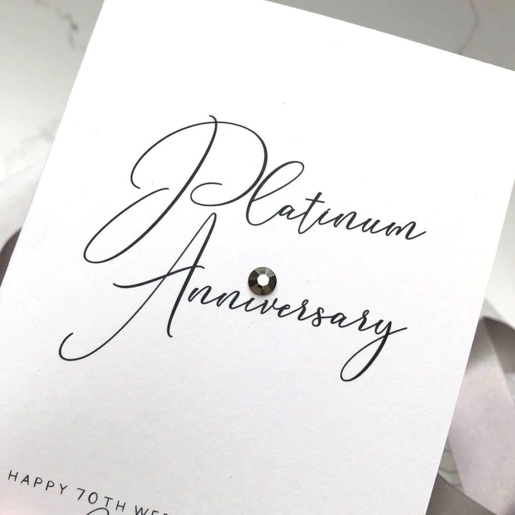The 70th wedding anniversary is traditionally associated with platinum