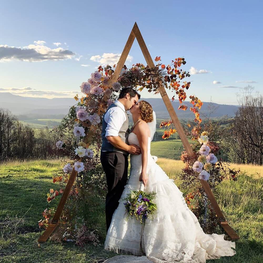 Triangle Wedding Arch With Flower Decor