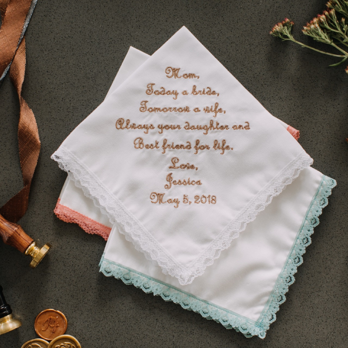 Customized Handkerchief with Embroidered Message