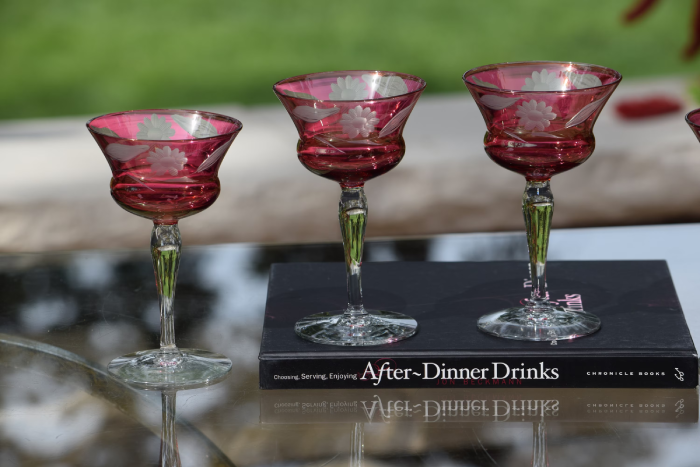 Customized Ruby-Red Wine Glasses