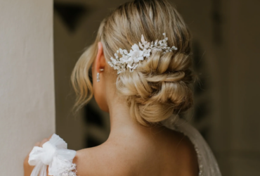 Elegant Low Bun with Embellished Hairpins