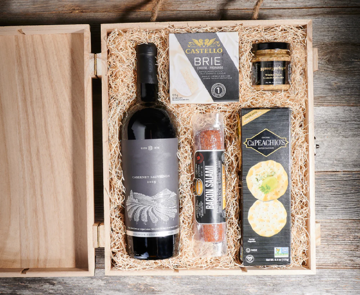 Gourmet Gift Basket with Fine Wines