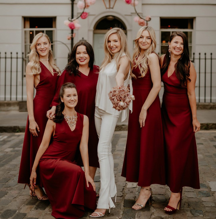 Red Attire for Brides and Bridesmaids