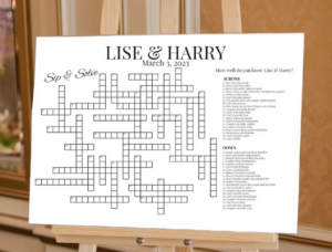 crossword for 1 year anniversary for him