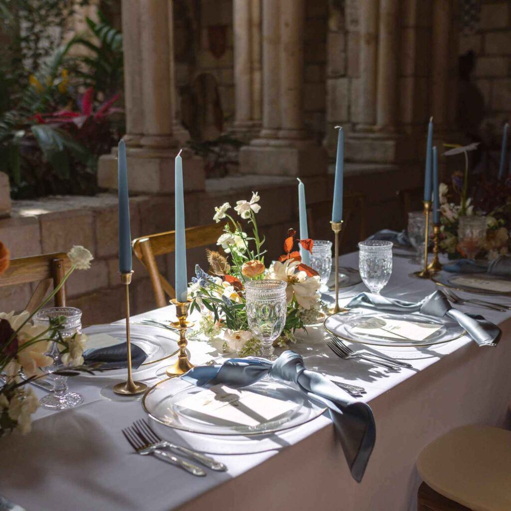 Long Table Wedding Flower Arrangements