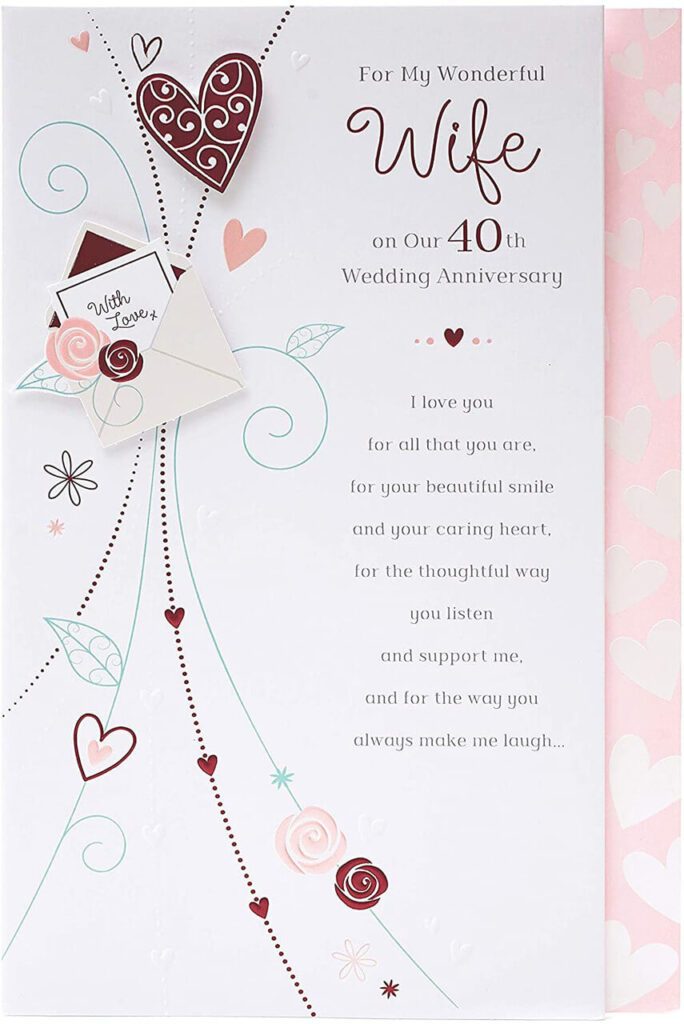 Ruby Wedding Anniversary Cards For Wife