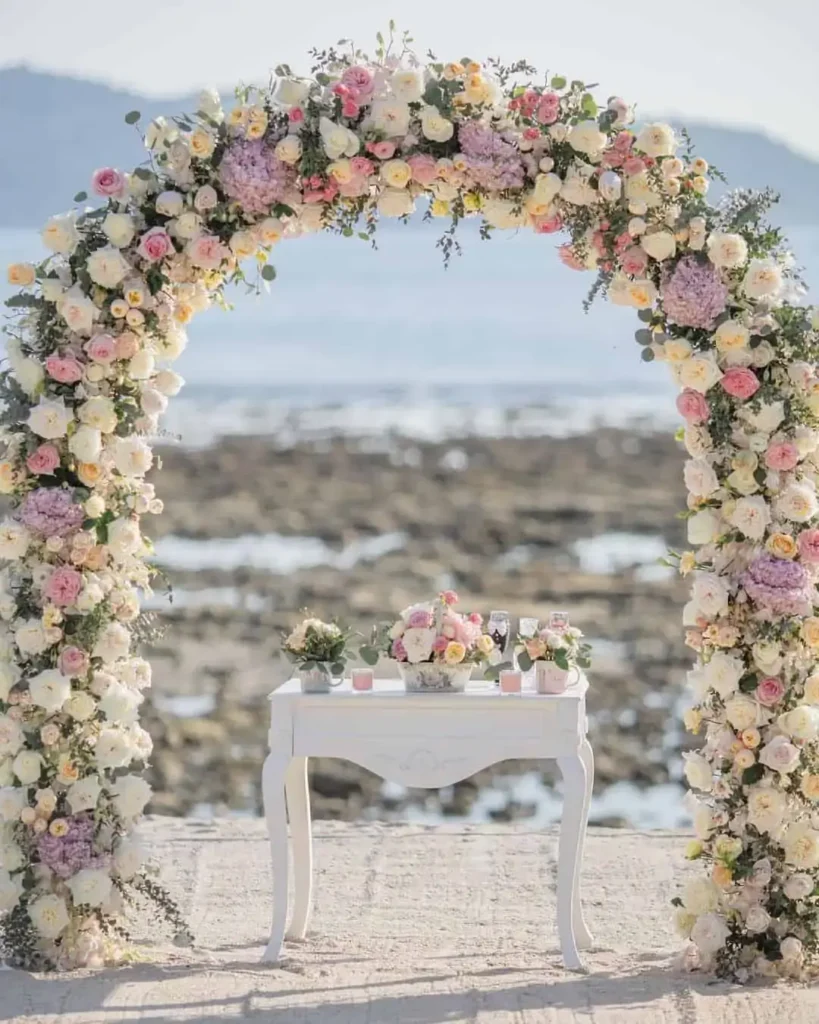 Stunning wedding arch flowers