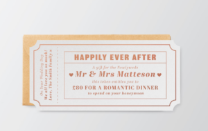dinner date - wedding gift voucher ideas