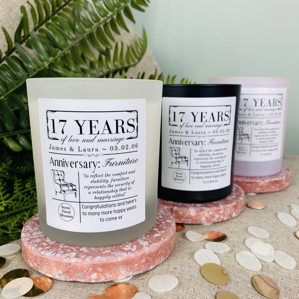 17 year anniversary gift traditional and modern - candle collection