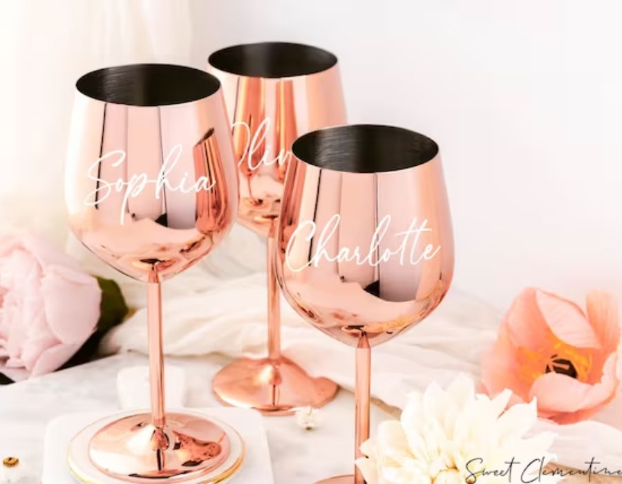 Customized Wine Glasses for bridesmaid proposal