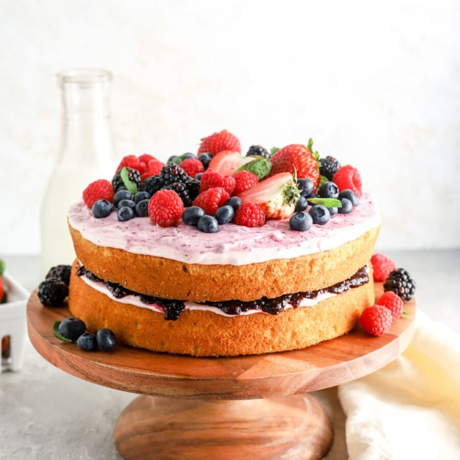 Fresh berries engagement party cake ideas