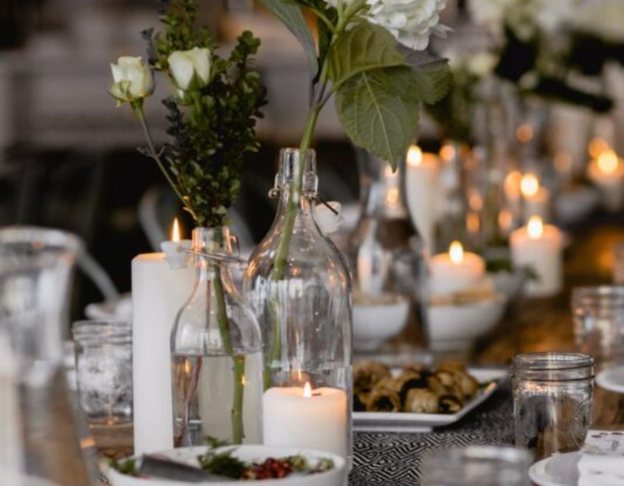 Simple Table Decorations for Engagement Party